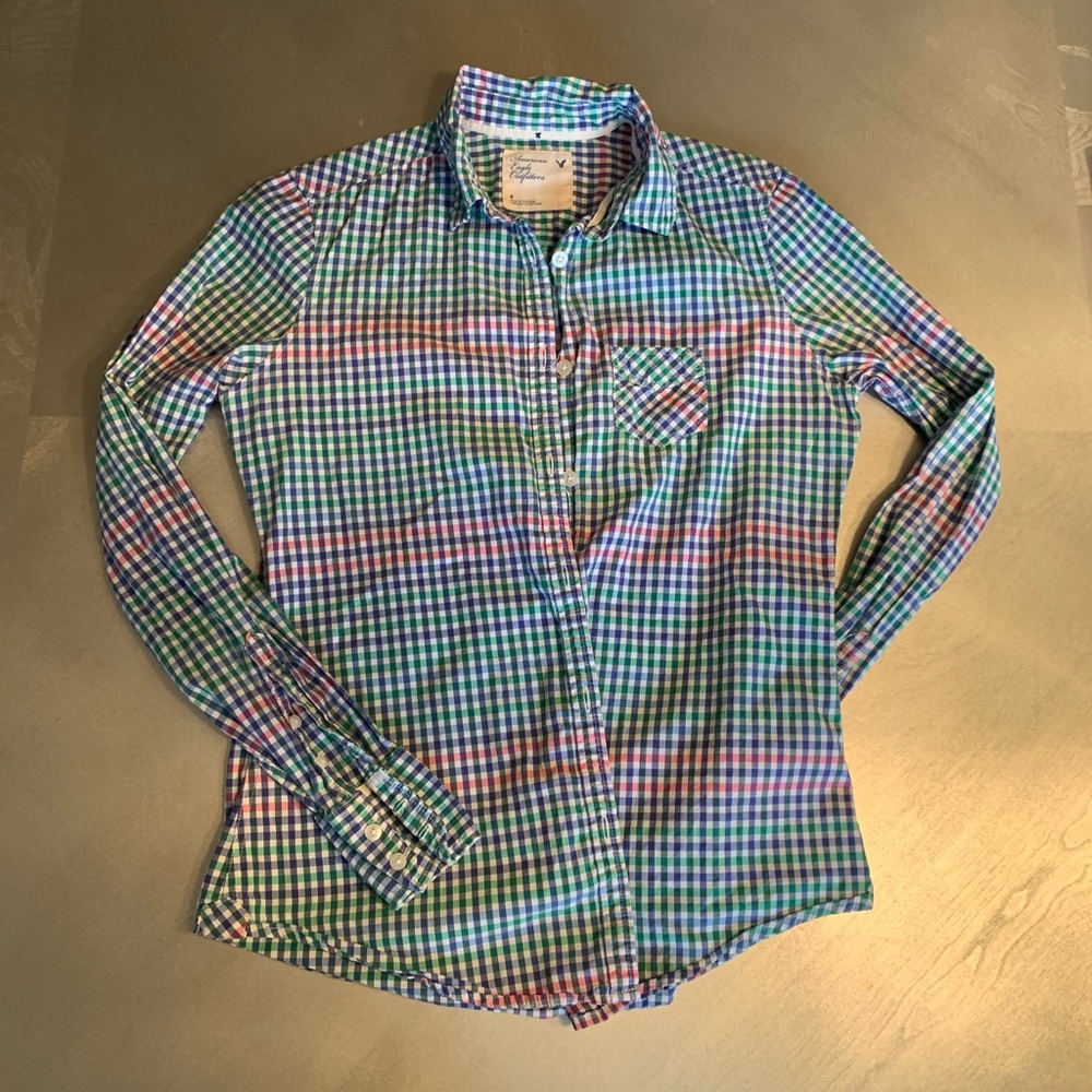 Plaid American Eagle Button Down
